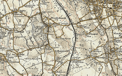 Old map of Landican in 1902-1903