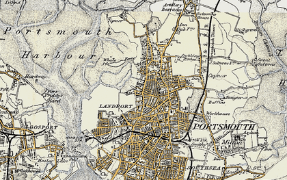 Old map of Landport in 1897-1899