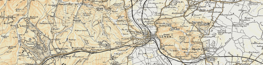 Old map of Landport in 1898