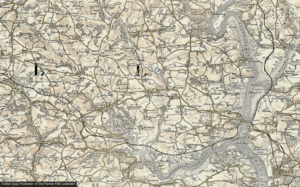Old Map of Landrake, 1899-1900 in 1899-1900