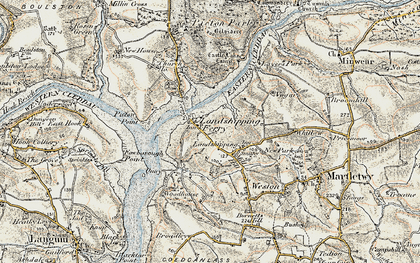 Old map of Landshipping in 1901-1912