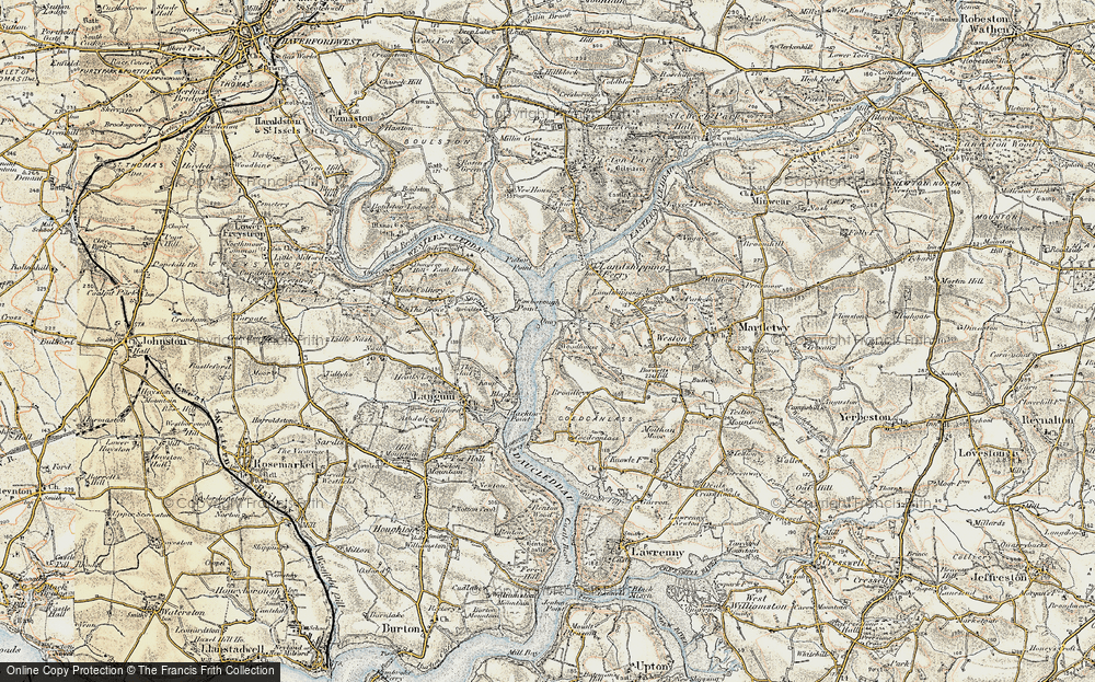 Old Map of Historic Map covering Westfields in 1901-1912