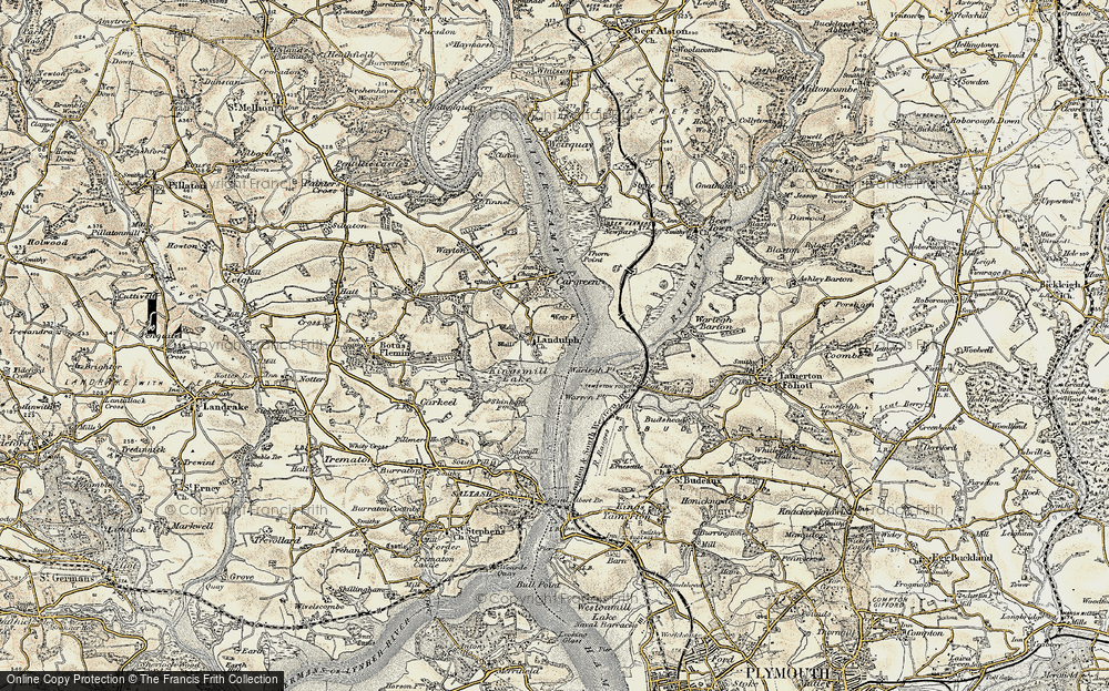 Old Map of Landulph, 1899-1900 in 1899-1900