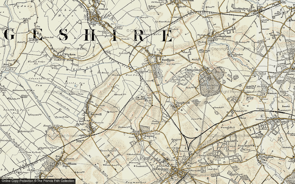 Old Map of Landwade, 1901 in 1901