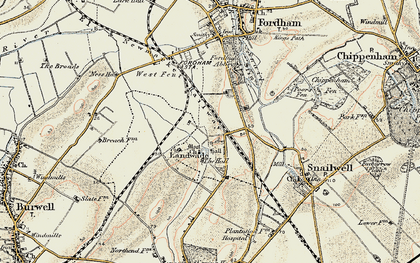 Old map of Landwade in 1901
