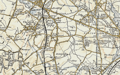 Old map of Landywood in 1902