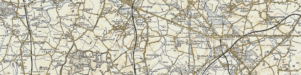 Old map of Landywood in 1902