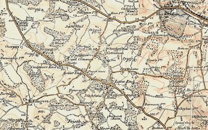 Old map of Lane End in 1897-1898