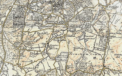 Old map of Lane End in 1897-1909