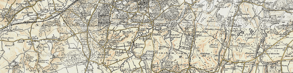 Old map of Lane End in 1897-1909