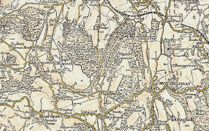 Old map of Lane End in 1899-1900