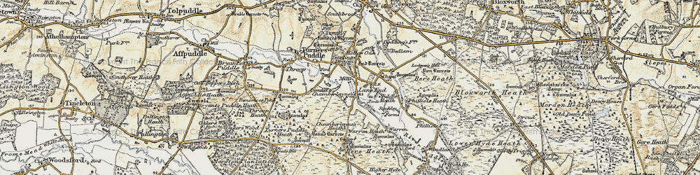 Old map of Lane End in 1899-1909