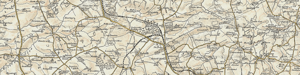 Old map of Lane End in 1900