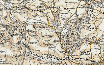 Old map of Lane-end in 1900