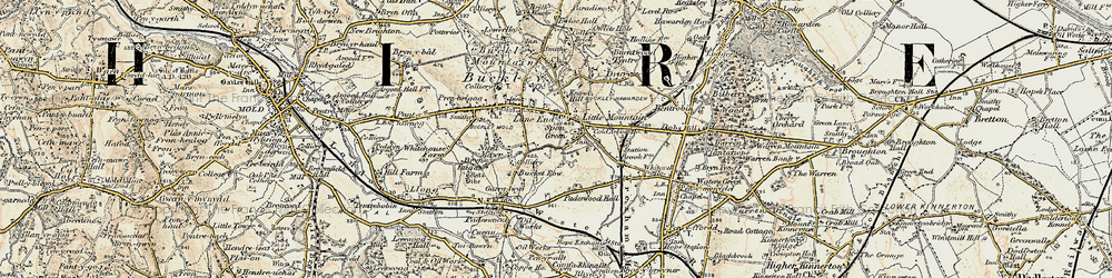 Old map of Lane End in 1902-1903