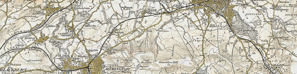 Old map of Lane Ends in 1903