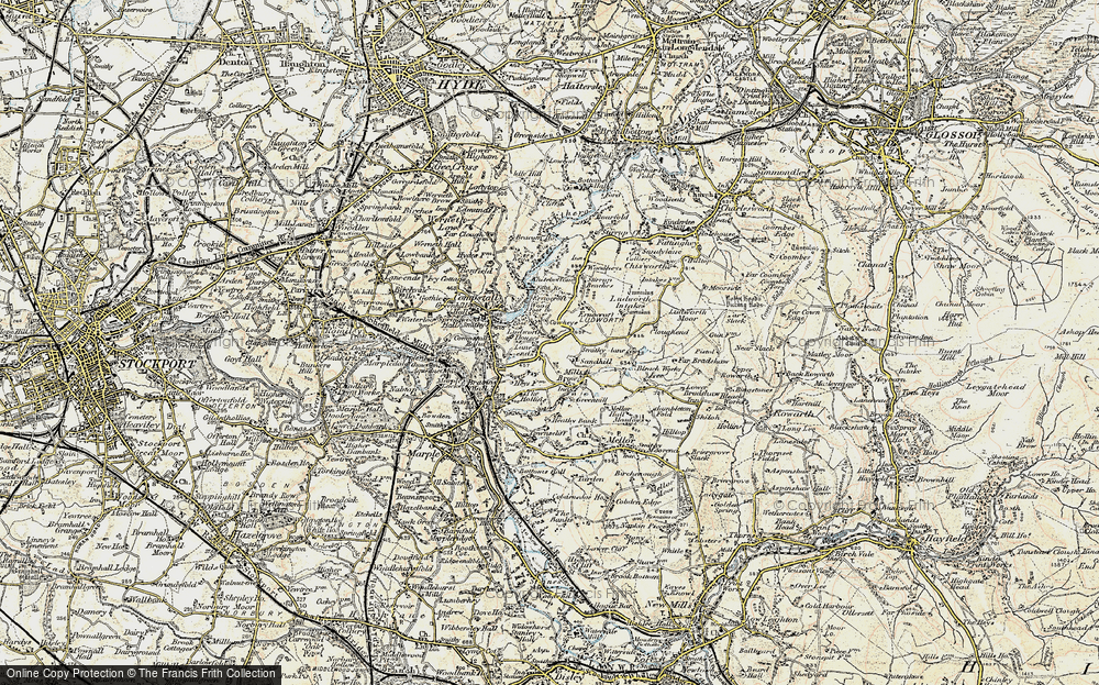 Old Map of Lane Ends, 1903 in 1903