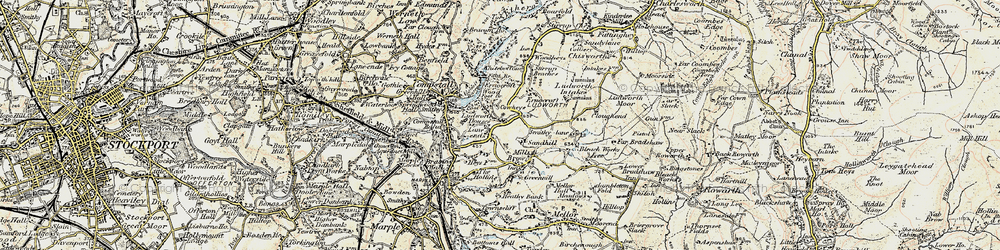 Old map of Lane Ends in 1903