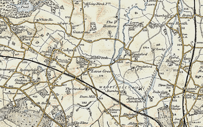 Old map of Lane Green in 1902