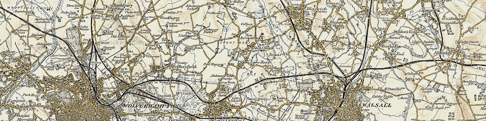 Old map of Lane Head in 1902