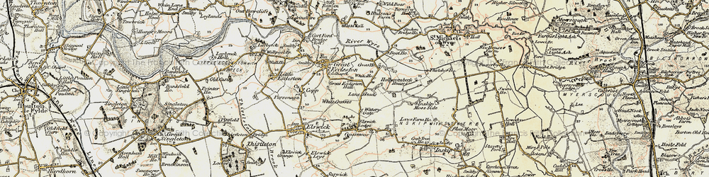 Old map of Lane Heads in 1903-1904