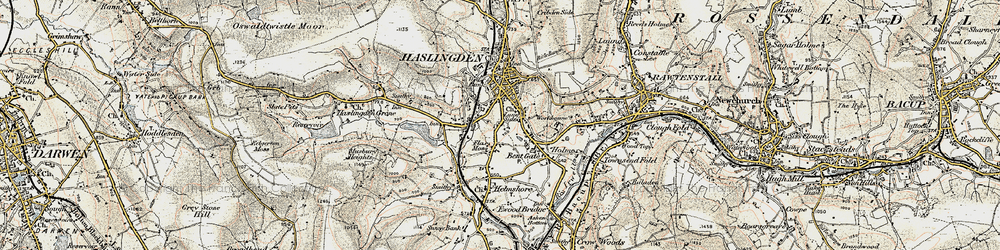 Old map of Lane Side in 1903