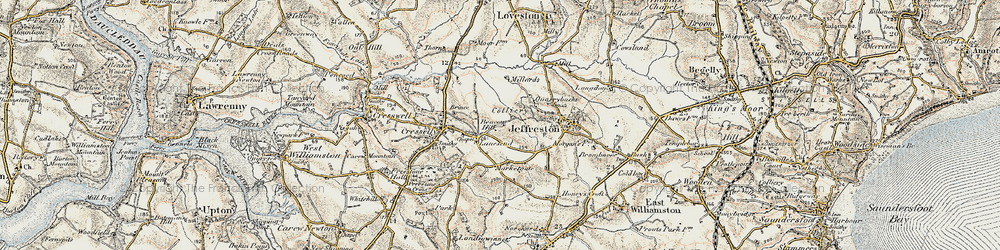 Old map of Lanesend in 1901-1912