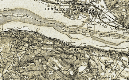 Old map of Langbank in 1905-1906