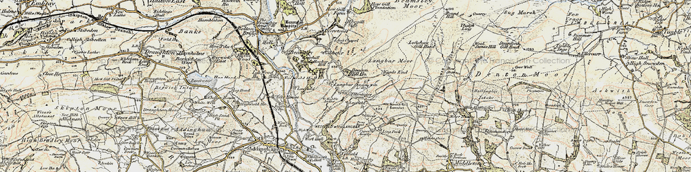 Old map of Langbar Moor in 1903-1904