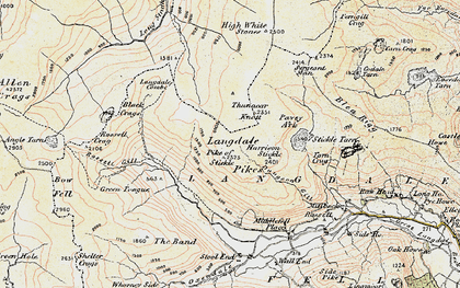 Old map of Ash Crags in 1903-1904