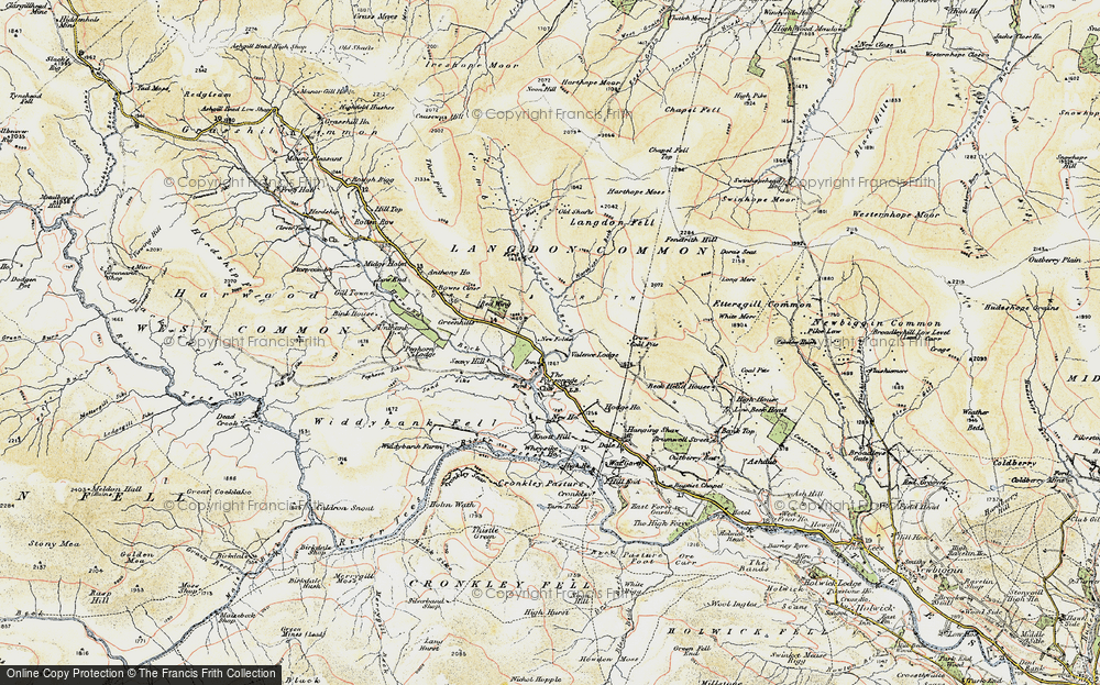 Old Map of Langdon Beck, 1904 in 1904