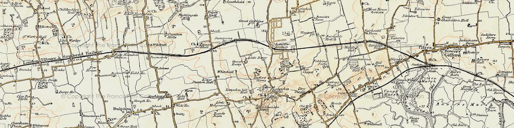 Old map of Langdon Hills in 1898