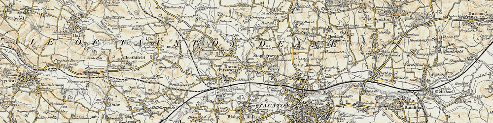 Old map of Langford in 1898-1900