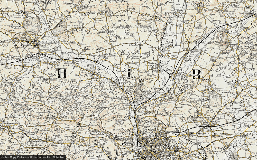 Old Map of Historic Map covering Bidwell Barton in 1899-1900