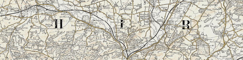 Old map of Bidwell Barton in 1899-1900