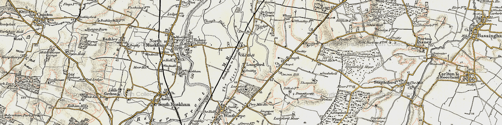 Old map of Langford in 1902-1903