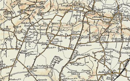 Old map of Langham in 1898-1899