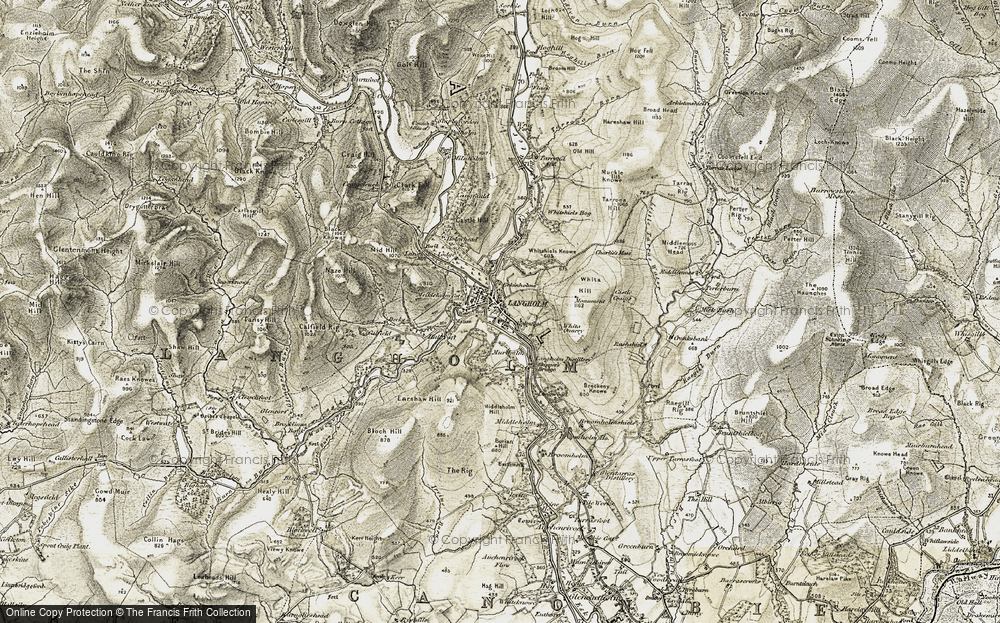 Old Map of Historic Map covering Whita Hill in 1901-1904