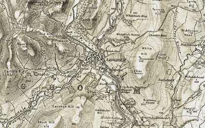 Old map of Langholm in 1901-1904