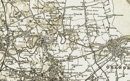 Old map of Langlees in 1904-1906