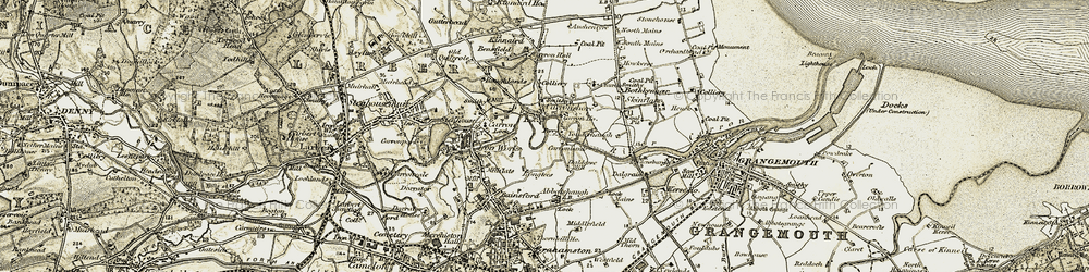 Old map of Langlees in 1904-1906