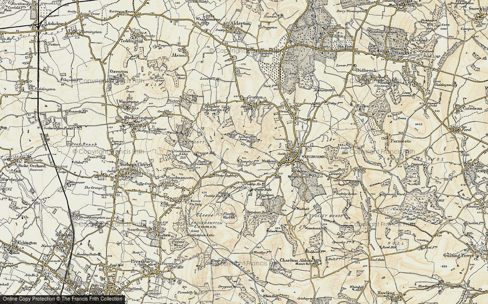 Old Map of Historic Map covering Langley Hill in 1899-1900