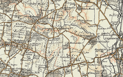 Old map of Alder Bourne in 1897-1909