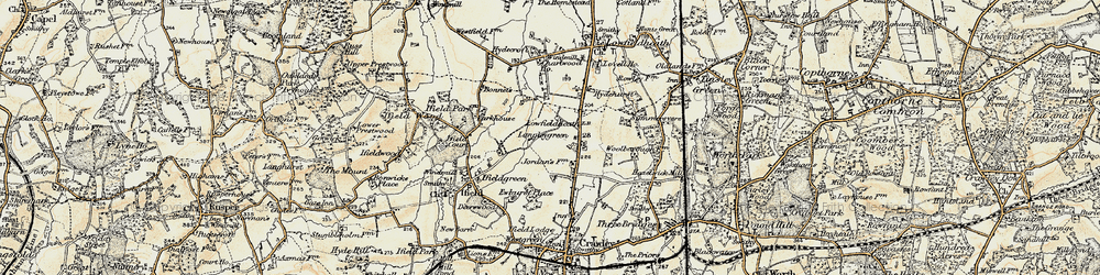 Old map of Langley Green in 1898-1909