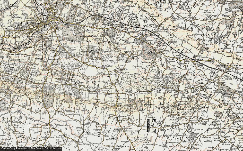 Old Map of Historic Map covering Abbey Wood in 1897-1898