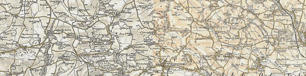 Old map of Langley Marsh in 1898-1900