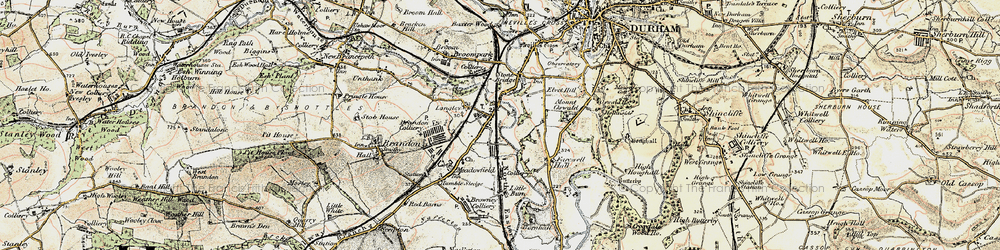 Old map of Langley Moor in 1901-1904