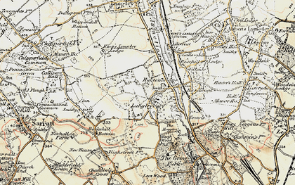 Old map of Berrybushes Wood in 1897-1898
