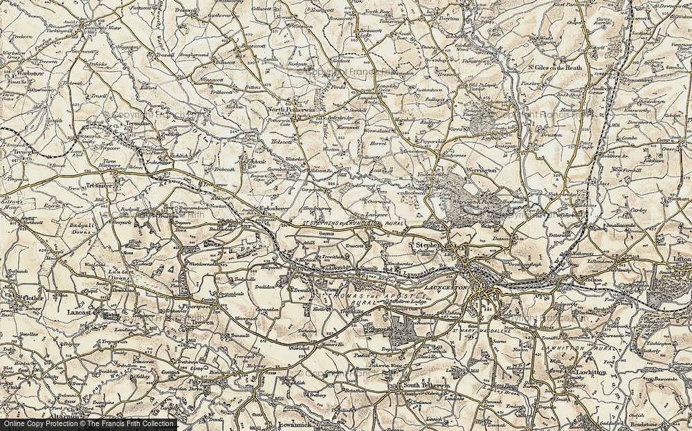 Old Map of Langore, 1900 in 1900
