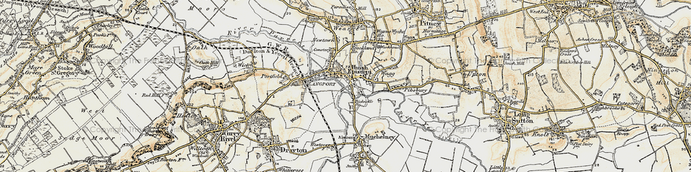Old map of Langport in 1898-1900